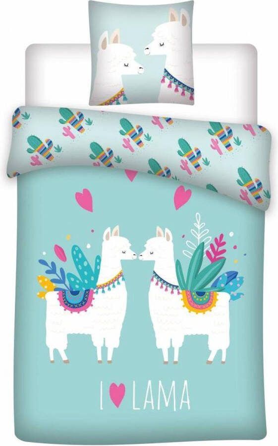 Lama Love Dekbedovertrek Eenpersoons 140 x 200 cm Multi