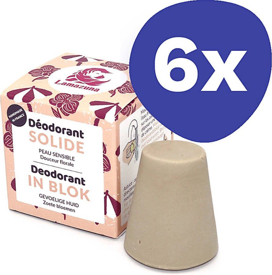 Lamazuna Deodorant Blok Zoete Bloemen (6x 30ml)