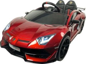 Lamborghini Elektrische kinderauto Aventador SVJ 12 volt met echte vleugeldeuren! Elektrische Kinderauto auto voor kinderen Met afstandsbediening Kinderauto voor 1 tot 5 jaar (Roze)
