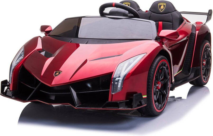 Lamborghini Elektrische Kinderauto Veneno 4x4 2 persoons 24V Met Afstandsbediening FULL OPTION (Metallic Rood)