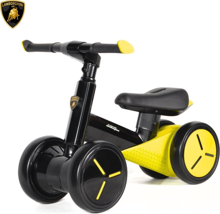 Lamborghini Loopfiets Mini met Anti-slip Wielen 1- tot 3 jaar Geel