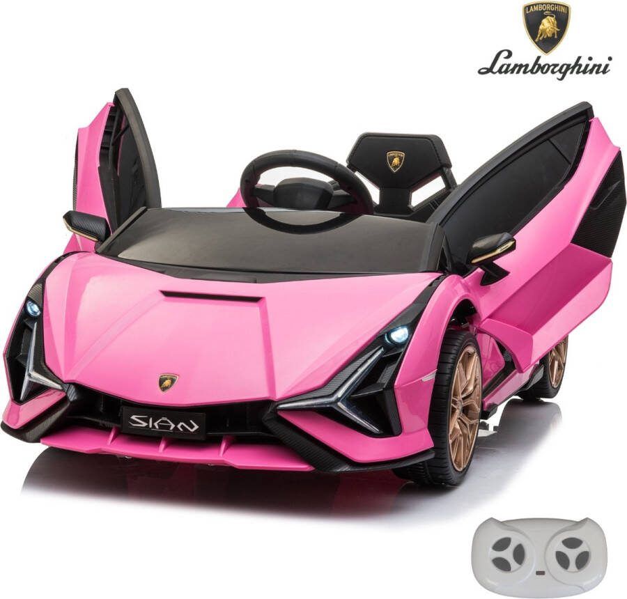 Lamborghini Sián FKP 37 Elektrische Kinderauto Roze Met Afstandsbediening Accuvoertuigen