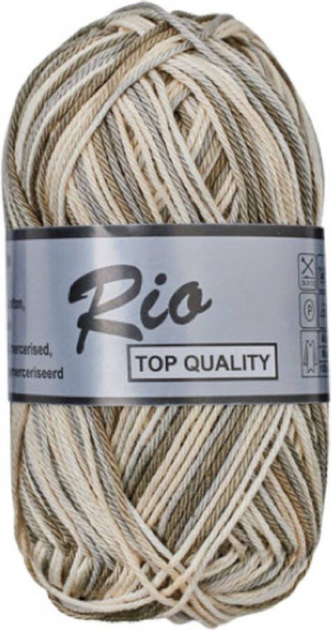 Lammy Yarns 5 bollen Rio multi beige groen 637 gemêleerd haakkatoen