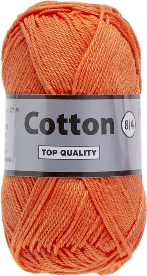 Lammy Yarns Cotton eight 8 4 5 bollen van 50 gram oranje (028) dun katoen garen