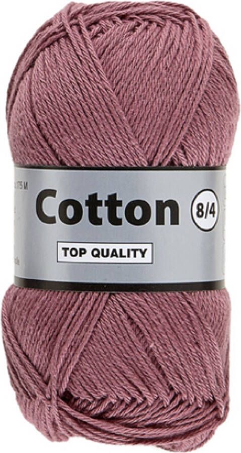 Lammy Yarns Cotton eight 8 4 5 bollen van 50 gram vintage roze (760) dun katoen garen