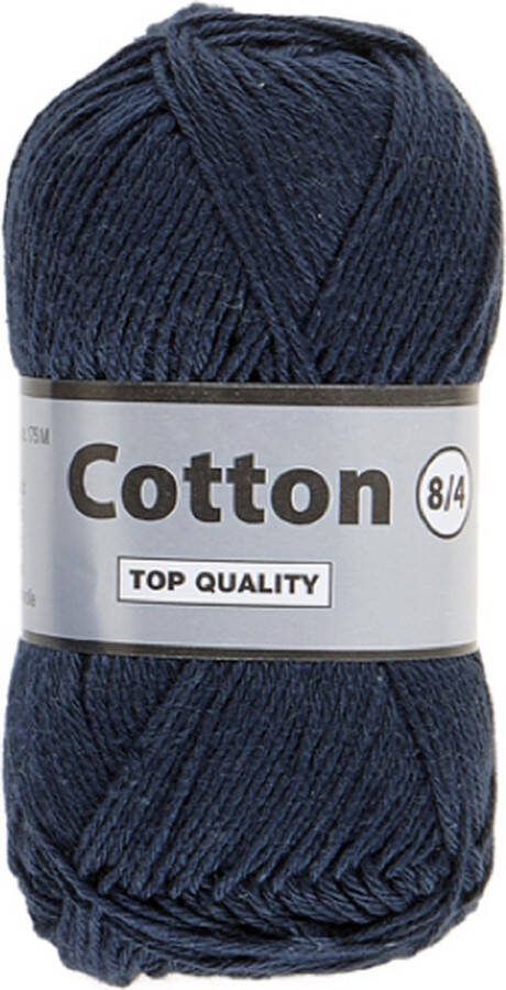 Lammy Yarns Cotton eight 8 4 donker blauw (892) 1 bol van 50 gram dun katoen garen