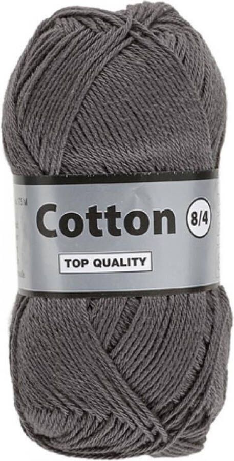Lammy Yarns Cotton eight 8 4 dun katoen garen grijs (002) naald 2 5 a 3mm 1 bol van 50 gram heerlijk voor een zomers project