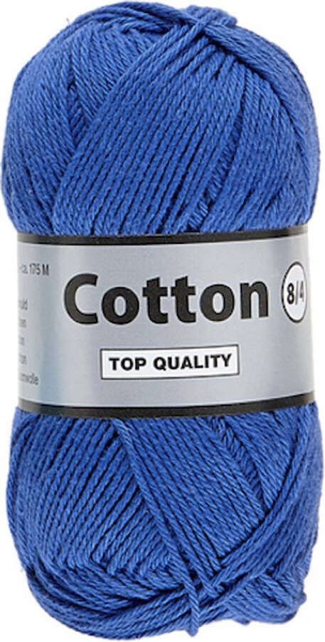 Lammy Yarns Cotton eight 8 4 dun katoen garen helder blauw (039) naald 2 5 a 3mm 1 bol van 50 gram heerlijk voor een zomers project