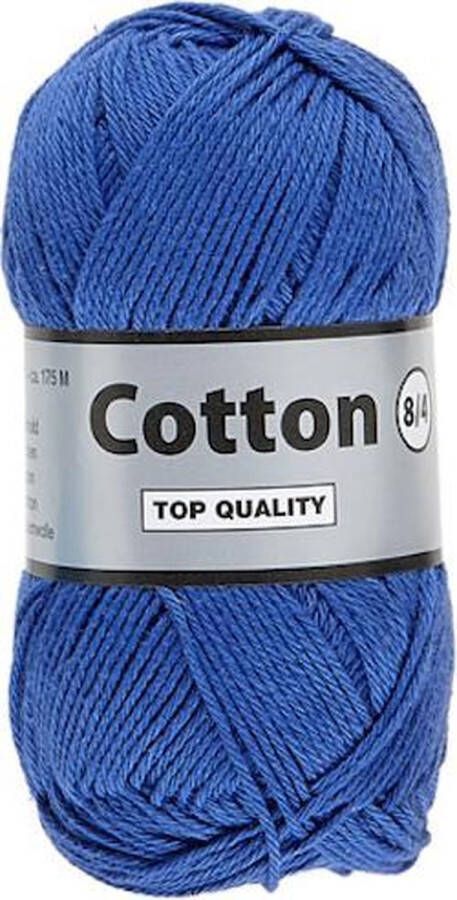 Lammy Yarns Cotton eight 8 4 dun katoen garen helder blauw (039) naald 2 5 a 3mm 5 bollen van 50 gram heerlijk voor een zomers project