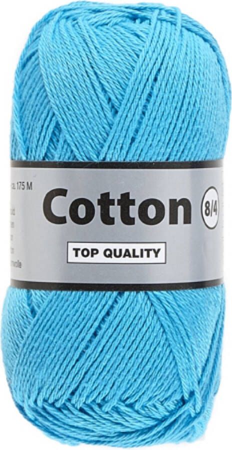 Lammy Yarns Cotton eight 8 4 licht turkoois (838) 1 bol van 50 gram dun katoen garen