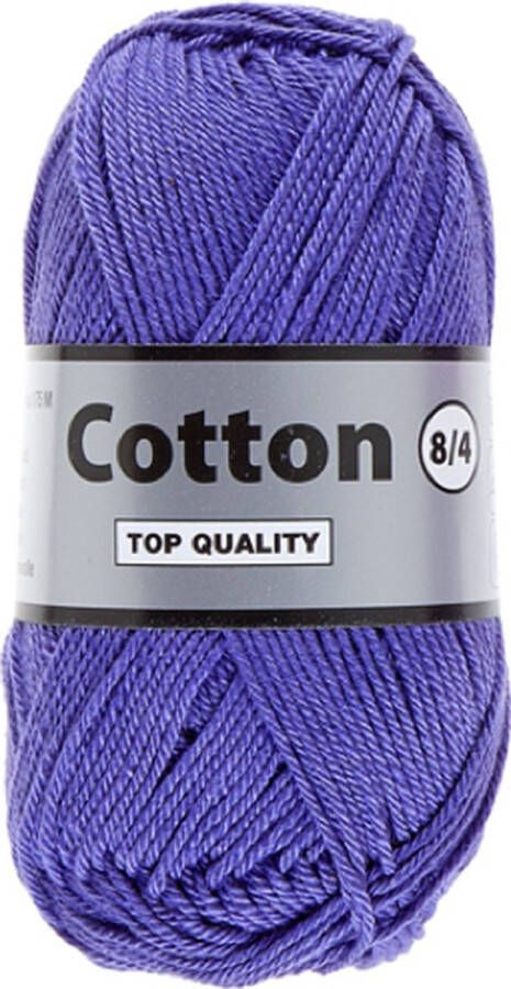 Lammy Yarns Cotton eight 8 4 lila paars (764) 1 bol van 50 gram dun katoen garen