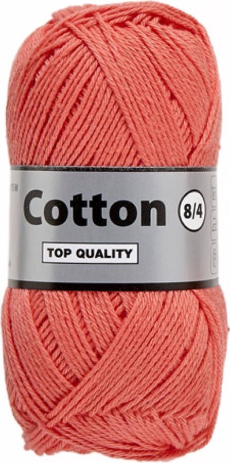 Lammy Yarns Cotton eight 8 4 oranje roze (720) 1 bol van 50 gram dun katoen garen