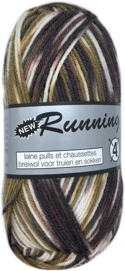 Lammy Yarns New Running 4 bruin (901) sokkenwol pendikte 3 a 4mm set van 3 bollen van 50 gram