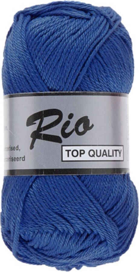 Lammy Yarns Rio Katoen garen Antiek blauw (837) 1 bol van 50 gram pendikte 3 5 mm