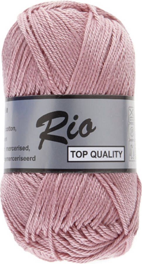 Lammy Yarns Rio Katoen garen Antiek roze (732) -1 bol van 50 gram pendikte 3.5 mm