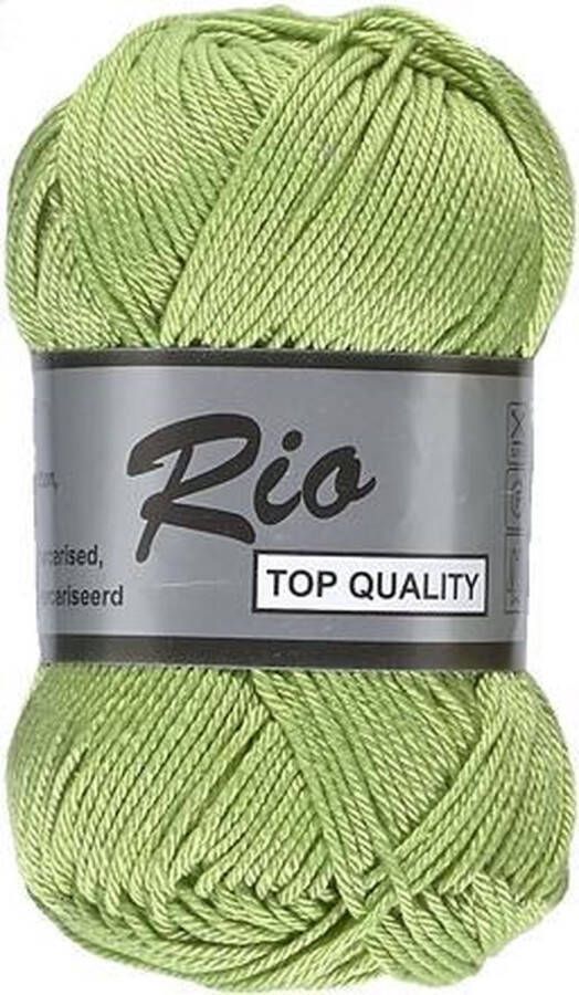 Lammy Yarns Rio katoen garen appel groen (046) pendikte 3 a 3 5 mm 1 bol van 50 gram