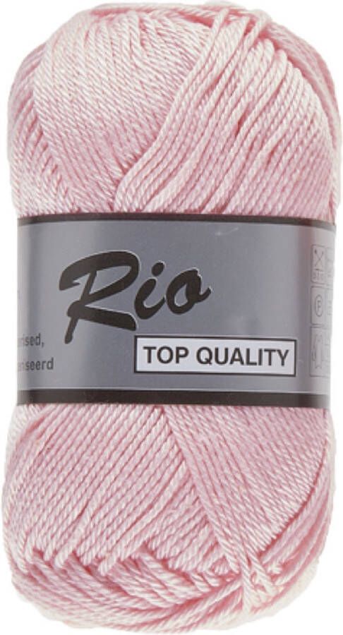 Lammy Yarns Rio Katoen garen Baby roze (706) 1 bol van 50 gram pendikte 3 -3 5 mm