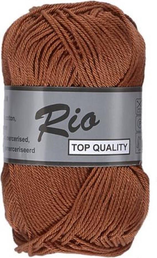 Lammy Yarns Rio katoen garen beertjes bruin (055) naald 3 a 3 5 mm 5 bollen