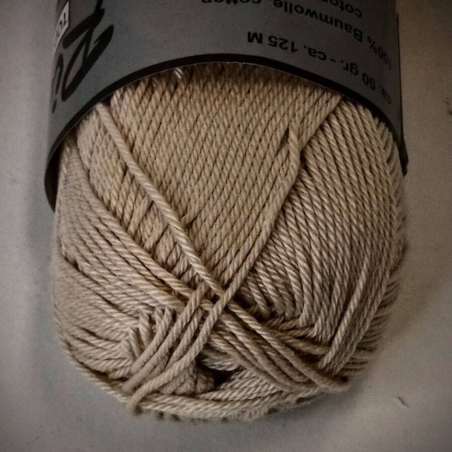 Lammy Yarns Rio katoen garen beige (017) pendikte 3 a 3 5 mm 1 bol van 50 gram