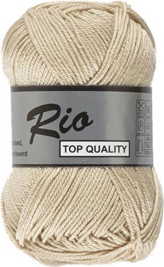 Lammy Yarns Rio katoen garen beige (017) pendikte 3 a 3 5 mm 1 bol van 50 gram