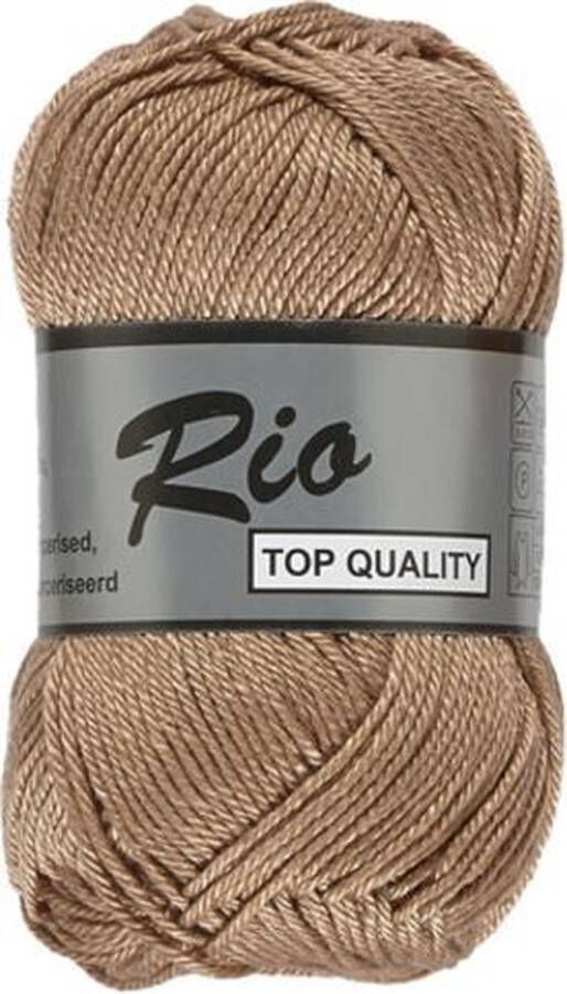 Lammy Yarns Rio katoen garen beige bruin (054) naald 3 a 3 5mm 10 bollen