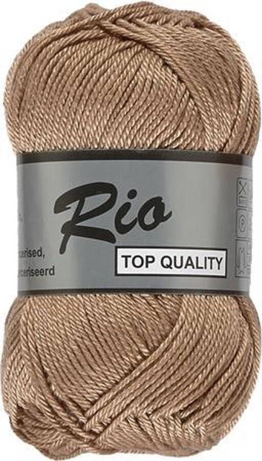 Lammy Yarns Rio katoen garen beige bruin (054) pendikte 3 a 3 5 mm 1 bol van 50 gram