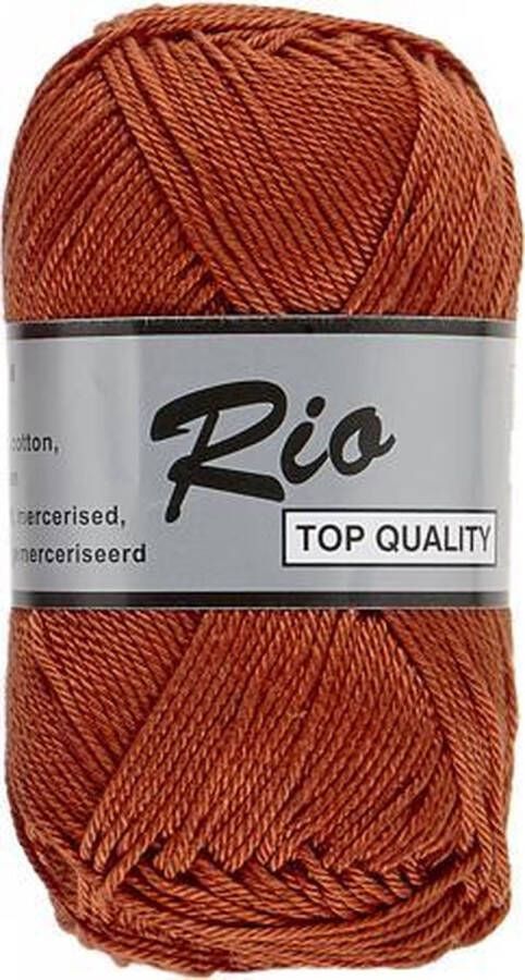 Lammy Yarns Rio katoen garen brick bruin (859) naald 3 a 3 5 mm 1 bol