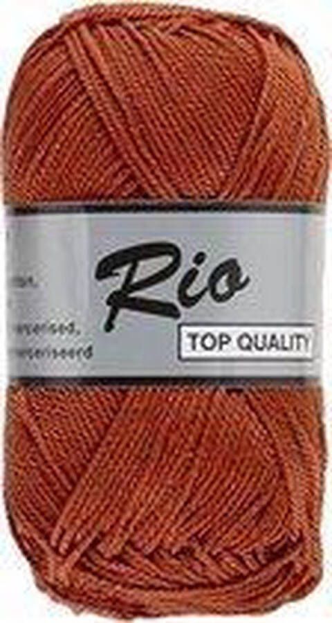 Lammy Yarns Rio katoen garen brick bruin (859) naald 3 a 3 5mm 10 bollen