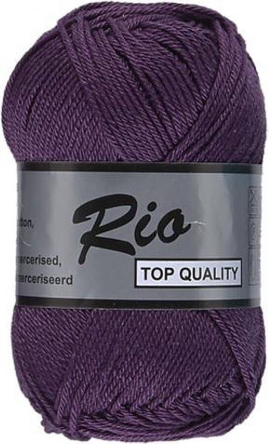 Lammy Yarns Rio katoen garen donker paars (064) naald 3 a 3 5 mm 1 bol