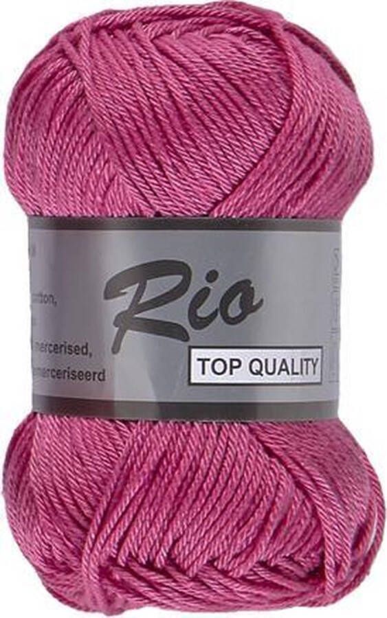 Lammy Yarns Rio katoen garen fuchsia roze (014) naald 3 a 3 5 mm 1 bol