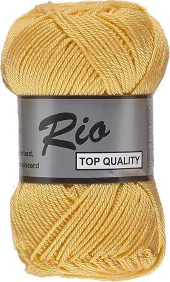 Lammy Yarns Rio katoen garen geel (371) naald 3 a 3 5 mm 1 bol