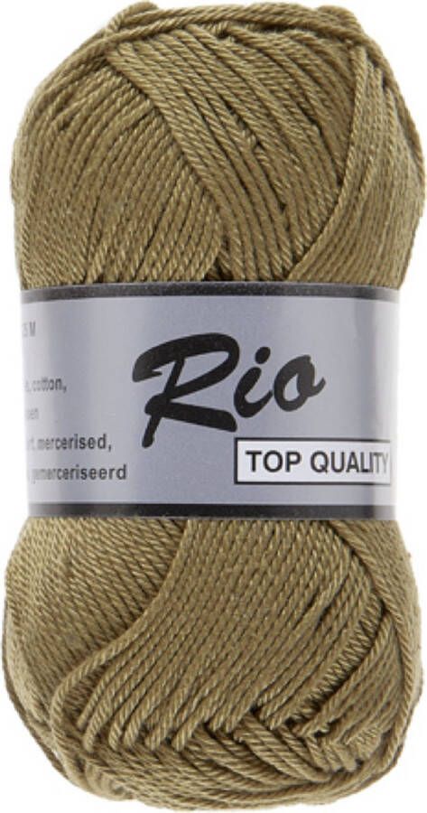 Lammy Yarns Rio Katoen garen Goud bruin (861) 1 bol van 50 gram pendikte 3 5 mm