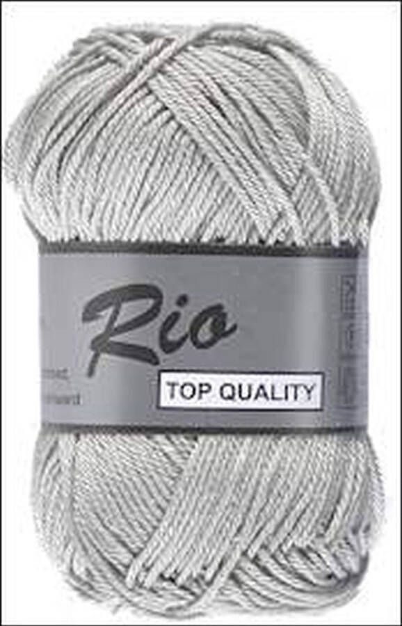 Lammy Yarns Rio katoen garen grijs (003) 1 bol van 50 gram pendikte 3 a 3 5 mm