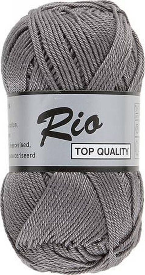 Lammy Yarns Rio katoen garen grijs (004) naald 3 a 3 5 mm 1 bol