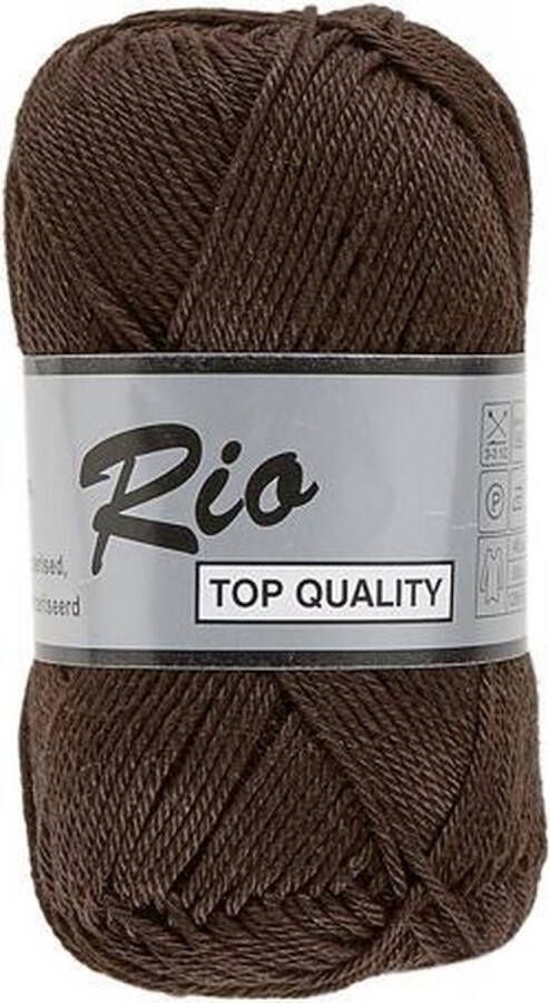 Lammy Yarns Rio katoen garen heel donker bruin (112) naald 3 a 3 5mm 10 bollen