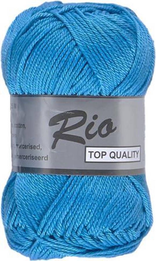 Lammy Yarns Rio katoen garen helder hemels blauw (515) naald 3 a 3 5 mm 1 bol