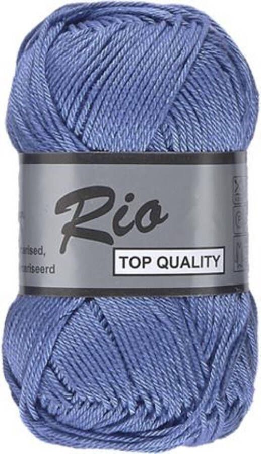 Lammy Yarns Rio katoen garen licht blauw grijs korenbloem blauw (022) naald 3 a 3 5 mm 5 bollen