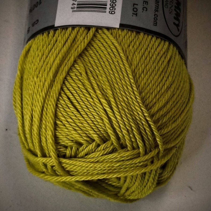 Lammy Yarns Rio katoen garen lime groen (071) pendikte 3 a 3 5 mm 1 bol van 50 gram