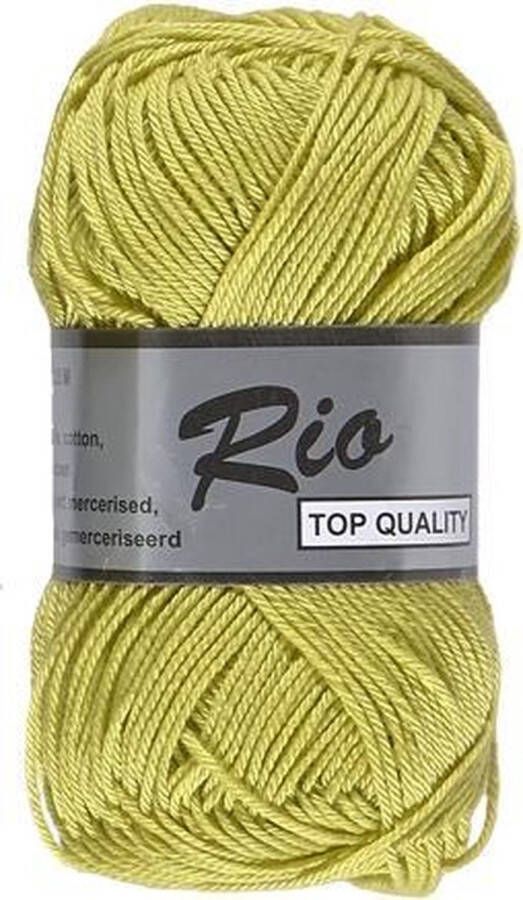 Lammy Yarns Rio katoen garen lime groen (071) pendikte 3 a 3 5 mm 1 bol van 50 gram