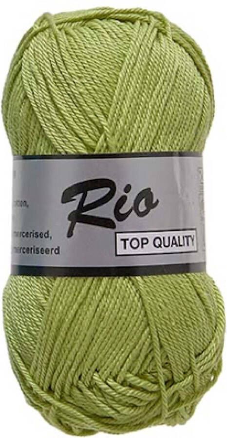 Lammy Yarns Rio katoen garen lime groen (842) 10 bollen van 50 gram pendikte 3 5 mm