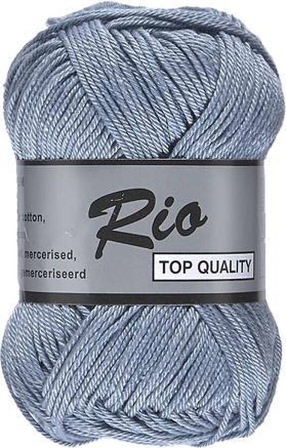 Lammy Yarns Rio katoen garen midden blauw grijs (839) pendikte 3 a 3 5 mm 1 bol van 50 gram
