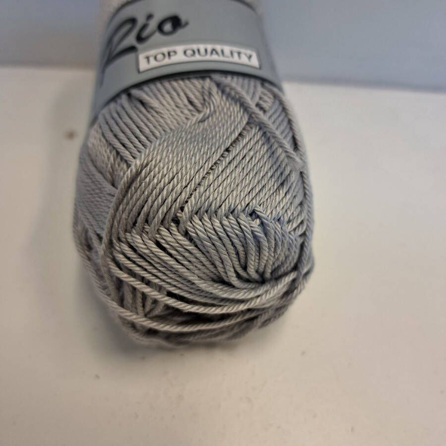 Lammy Yarns Rio katoen garen midden grijs (038) pendikte 3 a 3 5 mm 1 bol van 50 gram