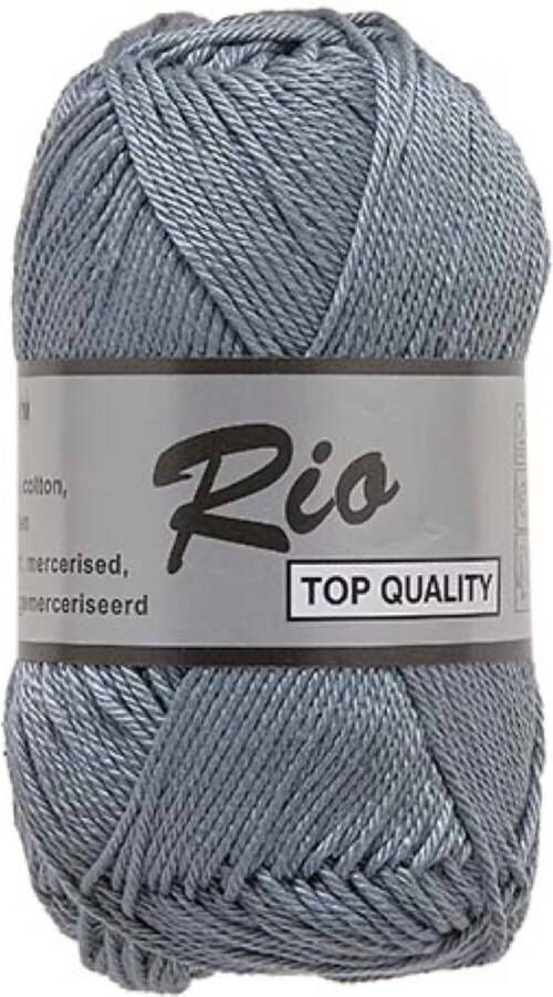 Lammy Yarns Rio Katoen garen Midden grijs (852) 1 bol van 50 gram pendikte 3 -3.5 mm