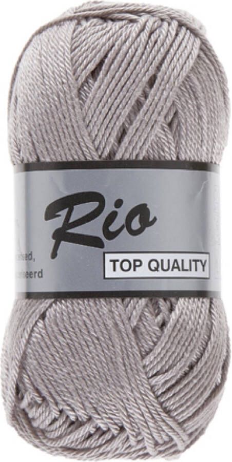 Lammy Yarns Rio Katoen garen Midden grijs (854) 1 bol van 50 gram pendikte 3 5 mm