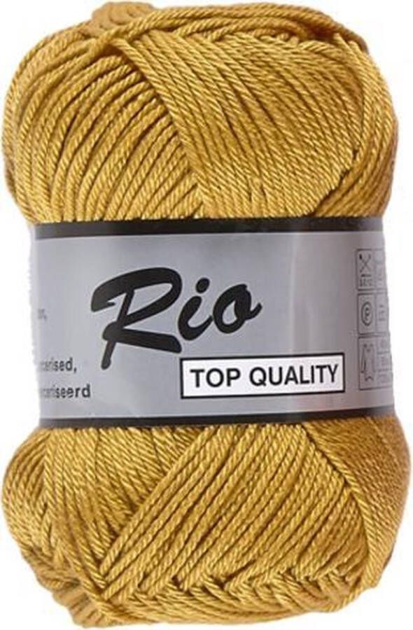 Lammy Yarns Rio katoen garen oker geel (846) naald 3 a 3 5 mm 1 bol