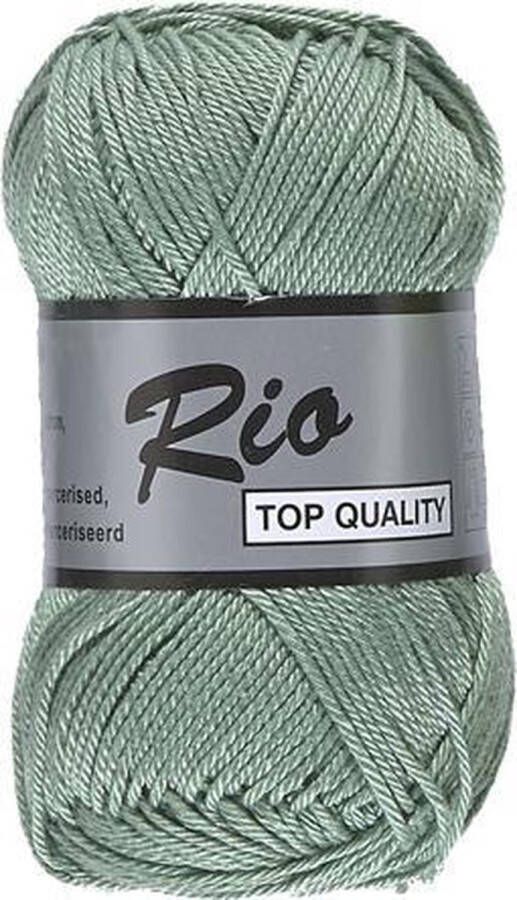 Lammy Yarns Rio katoen garen olijf groen (375) naald 3 a 3 5 mm 1 bol