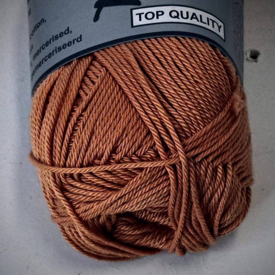 Lammy Yarns Rio katoen garen oranje bruin (116) pendikte 3 a 3 5 mm 1 bol van 50 gram