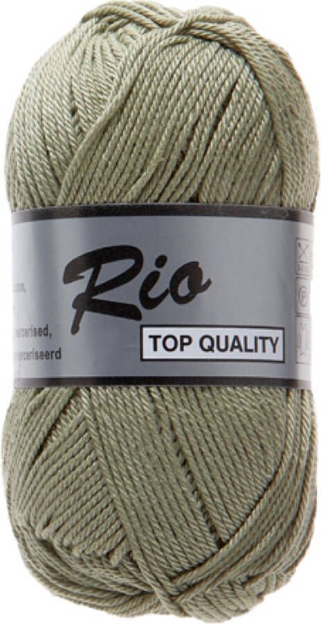 Lammy Yarns Rio Katoen garen Poeder groen (374) 1 bol van 50 gram pendikte 3 5 mm