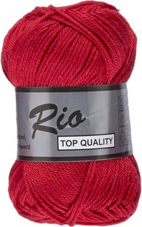 Lammy Yarns Rio katoen garen rood (043) naald 3 a 3 5 mm 1 bol