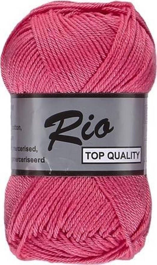 Lammy Yarns Rio katoen garen roze (020) pendikte 3 a 3 5 mm 1 bol van 50 gram